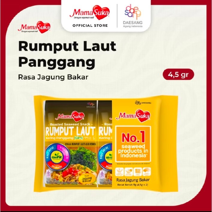 

MamaSuka - Rumput Laut Panggang Jagung Bakar Isi 2 @4,5gr