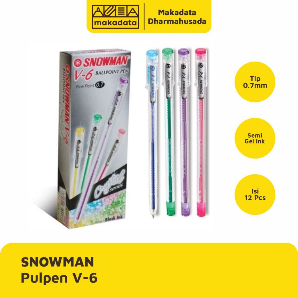 

BALLPOINT | BOLPEN | PULPEN SNOWMAN V6 0.7MM (12 PCS)