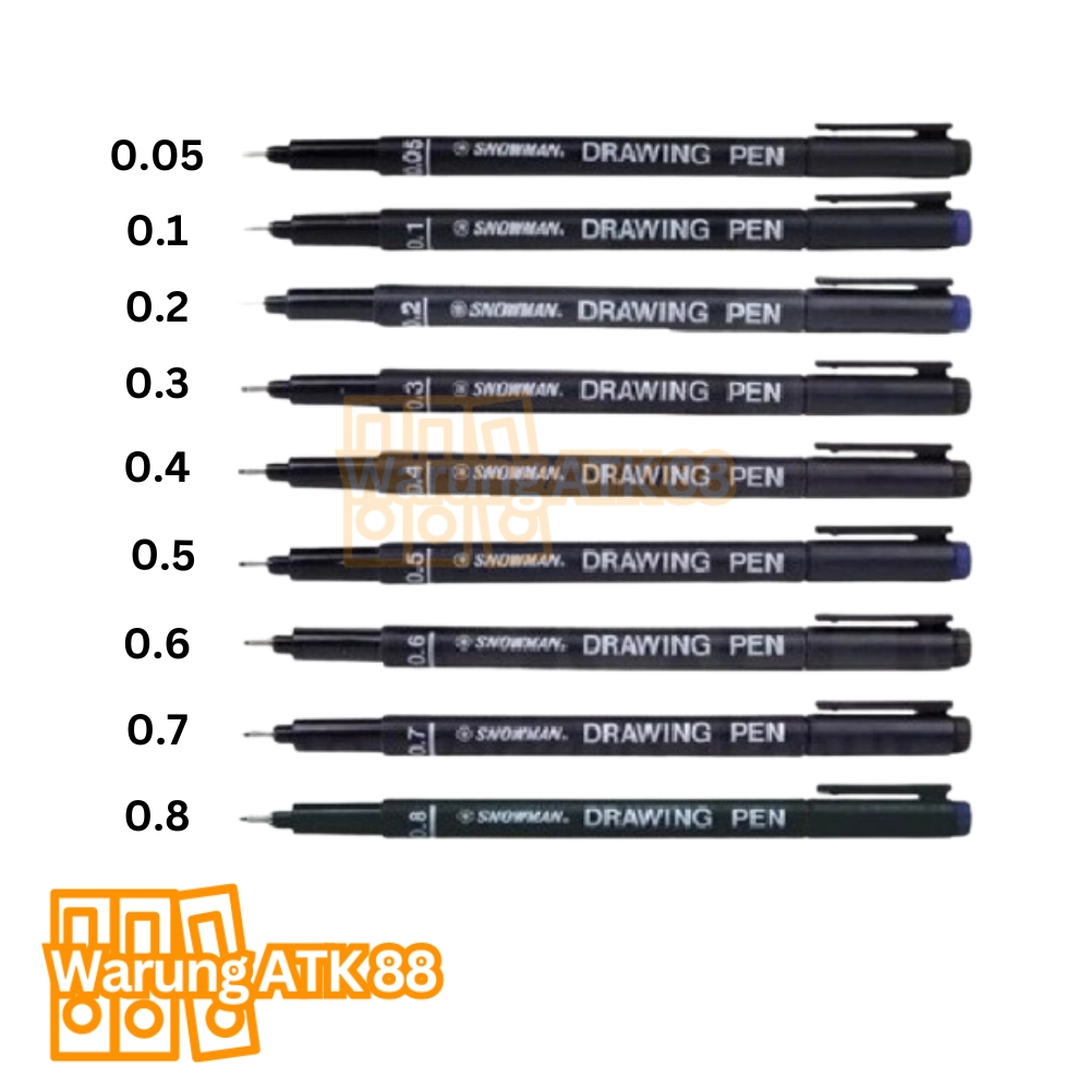 

(WARUNGATK88) Drawing Pen Pena Gambar Snowman tip 0.05 / 0.1 / 0.2 / 0.3 / 0.4 / 0.5 / 0.6 / 0.7 / 0.8