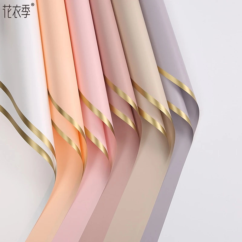 

DISKON KILAT - TULIP PAPERIE ❤ FLOWER WRAPPING SOLID GOLD LINE COLOR CELLOPHANE KERTAS BUKET BUNGA HAND BOUQUET