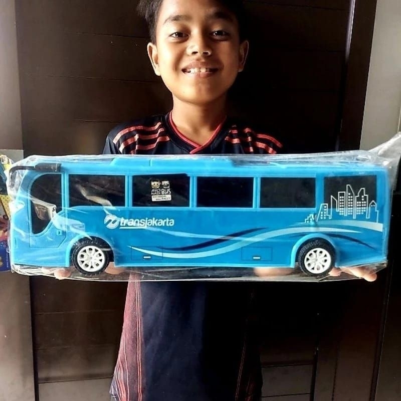 READY Mainan Mobil Bis Transjakarta Busway - Mainan Bus Busway Transjakarta Anak