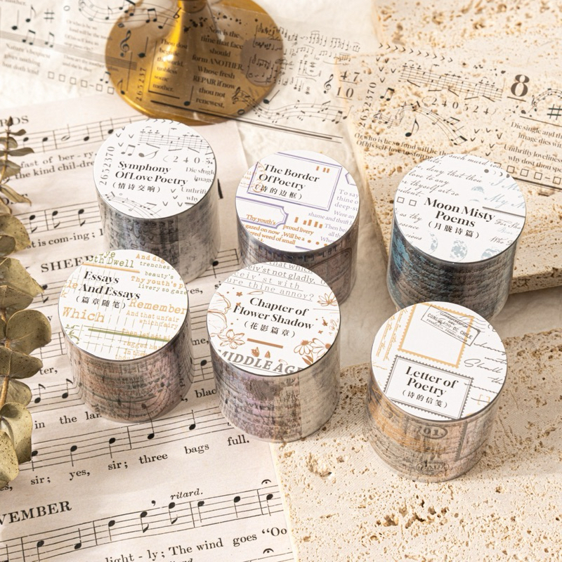 

(1EE) washi tape selotip transparan tulisan musik kotak basic music score word writing journaling