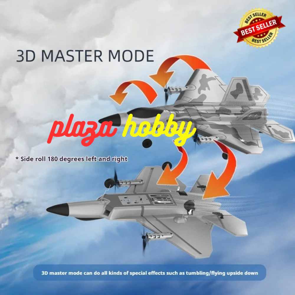 pesawat rc F22 RAPTOR 4CH 3D 6D vertical flight rc plane F22 BM16