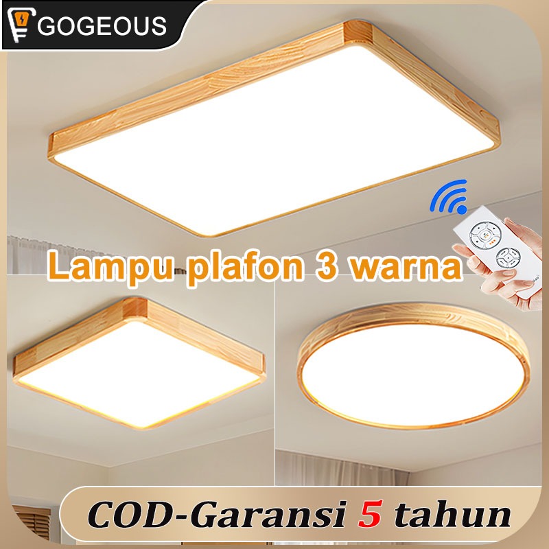 【COD】Lampu Plafon Minimalis Modern Lorong Dekorasi Bulat/Persegi 3 Warna  18/24/36/45 Watt Warna kay