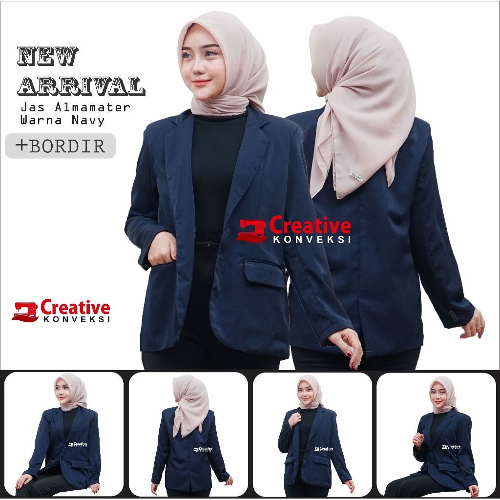 JAS WARNA NAVY POLOS / Blazer Biru dongker slimfit formal-non formal / jas almamater sekolah smp sma