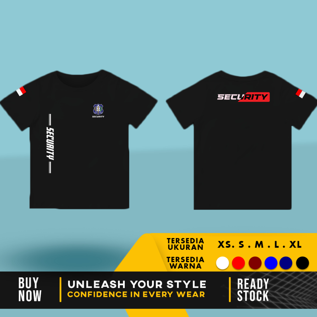 Kaos Anak Baju Satpam Security Keren | Bahan Cotton Combed 30s
