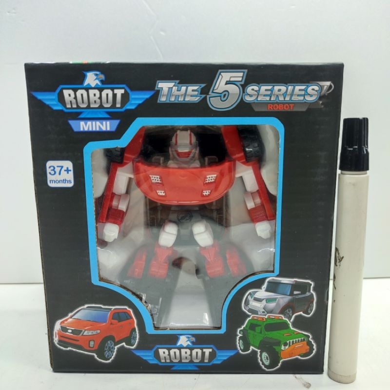 mainan action figure tobot mini red white tinggi sekitar artikulasi bisa berubah jadi mobil atau rob