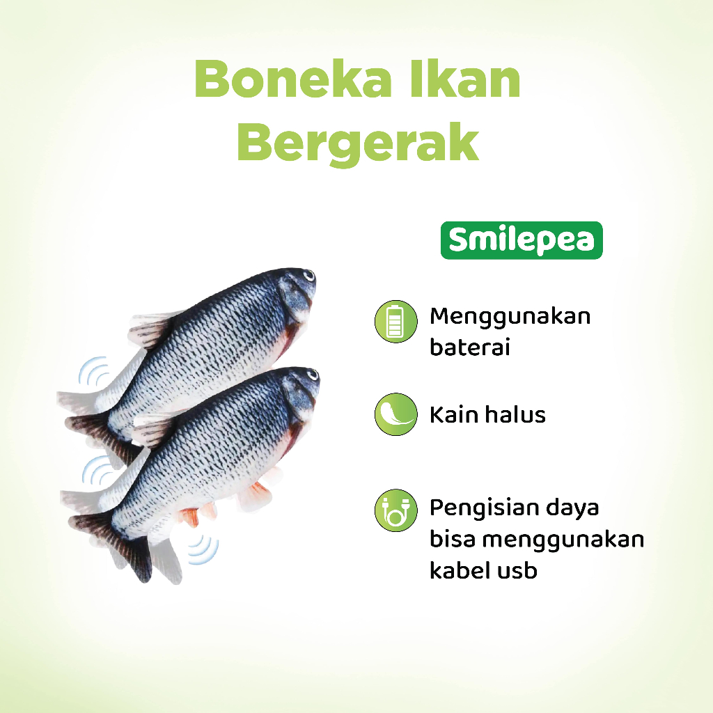 Smilepea Mainan Anak / Mainan ikan goyang tiktok mainan simulasi ikan loncat elektrik Lucu joget ika