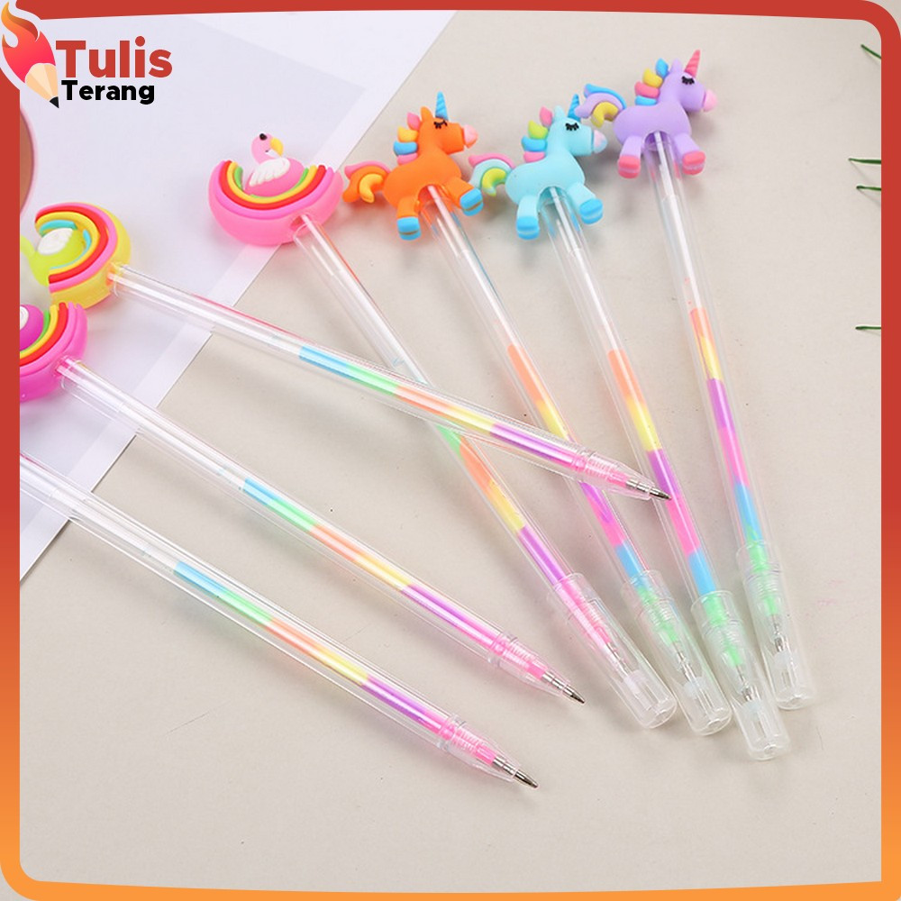 

Pena Pelangi Lucu Pulpen Gel 0.5mm Karakter Angsa Tinta Rainbow / Alat Tulis Sekolah Drawing Pen Warna Warni Tulis Terang A44