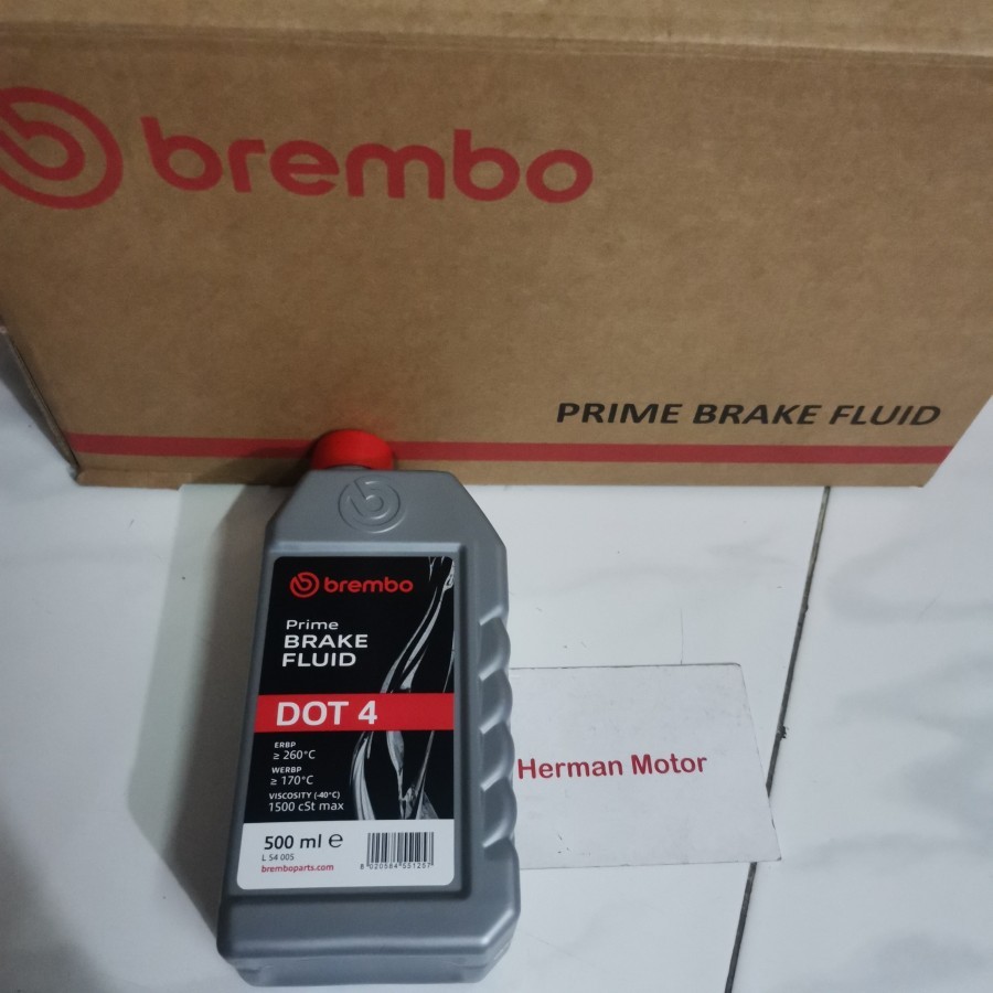 Minyak Rem Brembo DOT 4 dot4 - 500ml PRIME BRAKE FLUID BREMBO DOT4, Tahan panas