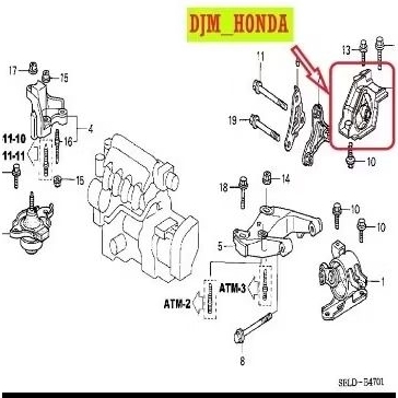 Engine mounting tengah matic & manual honda jazz idsi/vtec 2004~2007