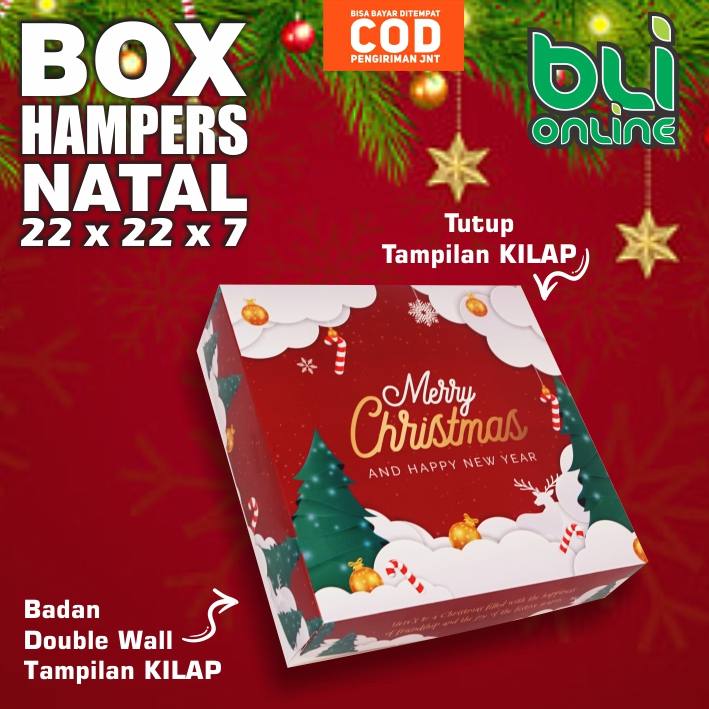 

Box Natal 22 x 22 x 7 / isi 10 pcs / Kotak Natal / Dus Natal / Packaging Christmas