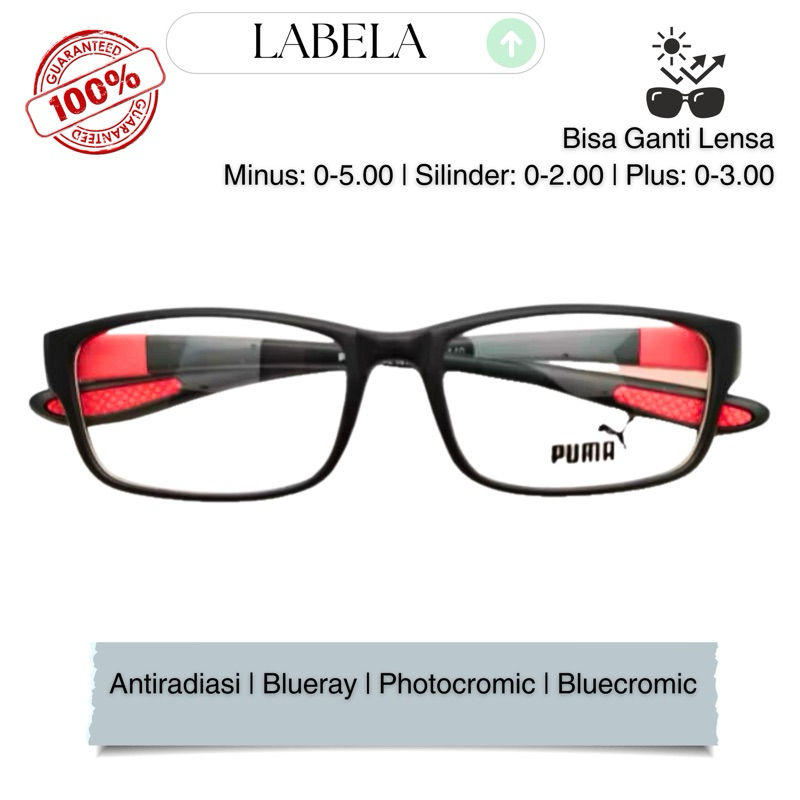 Labela - Kacamata Baca Pria 833 Lensa Anti Radiasi + Lensa Photocromic Anti Radiasi Bluecromic Blura