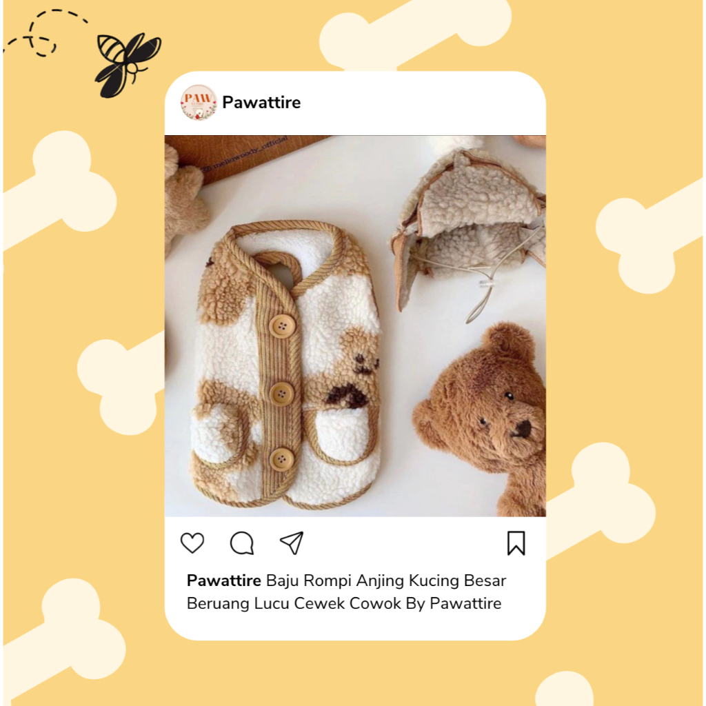 Baju Rompi Anjing Kucing Besar Beruang Lucu Cewek Cowok By Pawattire
