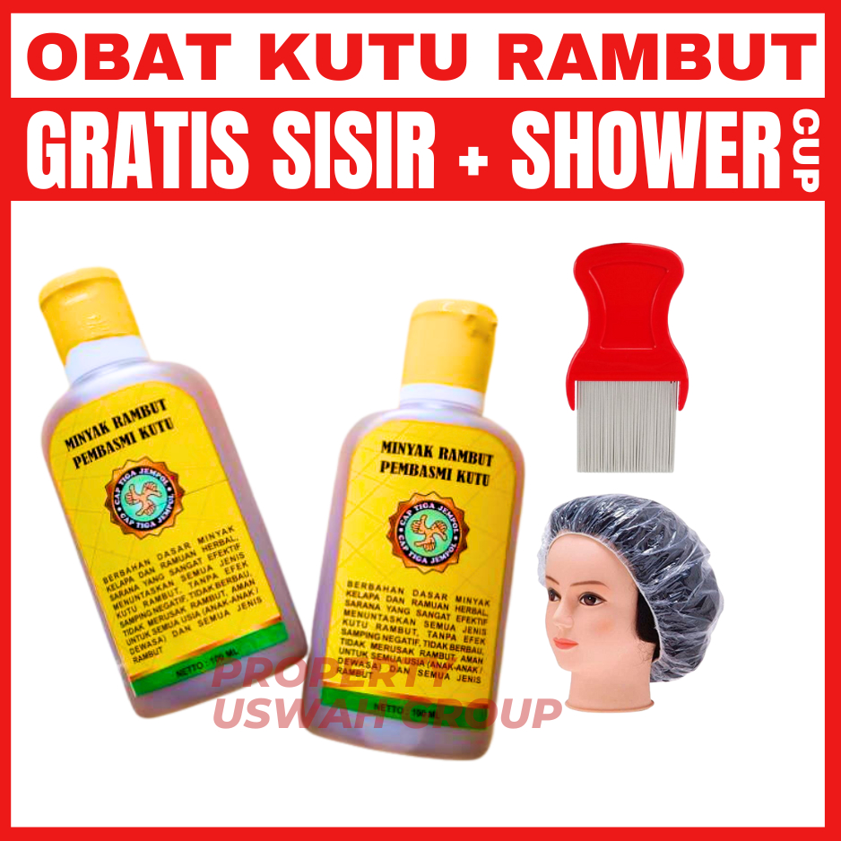 Obat Kutu Rambut Cap Tiga Jempol Penghilang Pembasmi Telur Kutu Rambut