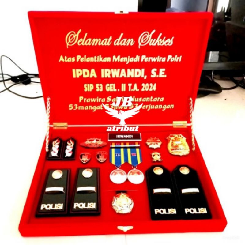 pangkat PDH PDU ipda polisi set box sepaket