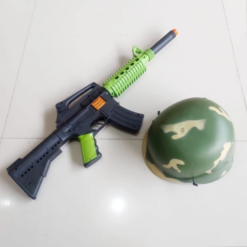 Mainan Peran Set Tembakan & Helm Tentara - Paket Cosplay Militer Anak Laki Cowok