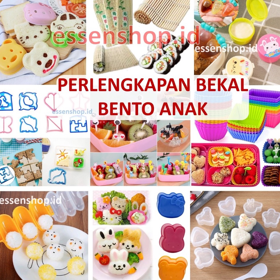 Masih fresh Perlengkapan bento bekal anak lucu cetak nasi roti tusukan buah roller sushi wadah silik