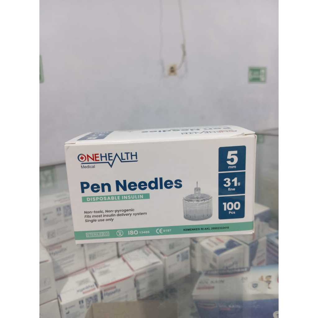 Pen Needles Disposable Insulin / Jarum Insulin 4mm / 5mm Merek Onehealth