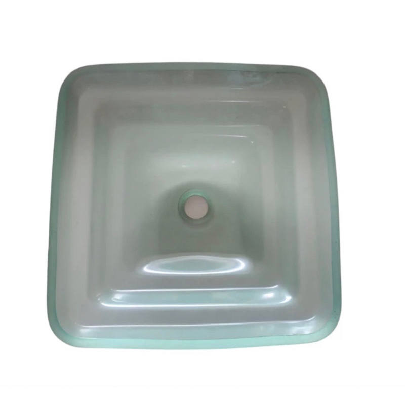 Wastafel kaca kotak minimalis susun