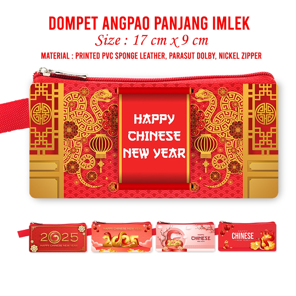 

Dompet Angpao Imlek Panjang Tahun Baru Ular Tahun 2025 Snake Imlek Ular Chinese New Year HongPao Sin Cia Sincia Snake