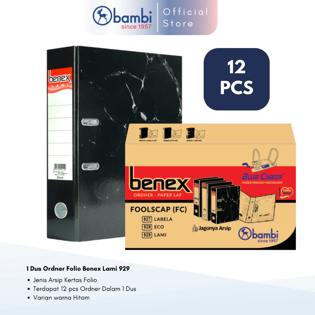 

1 Dus Benex Lami Ordner Folio JUMBO SIZE 75 mm Lever Arch File kode 929