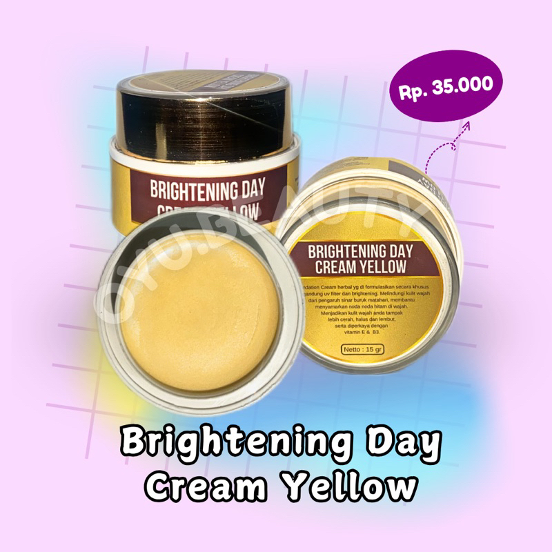 Brightening Day Cream Yellow Creamy Foundy ginsara/day cream elfisha kemasan lama