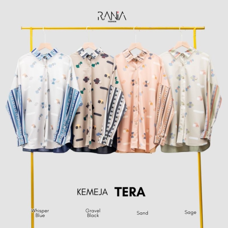 Atasan Kemeja Lengan Panjang Wanita Motif Tera Shirt