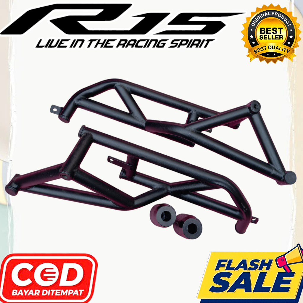 Crashbar R15 V3 V4 V2 Tubular Pengaman body Mesn full set Jalu Frame Slider kanan kiri Yamaha R15