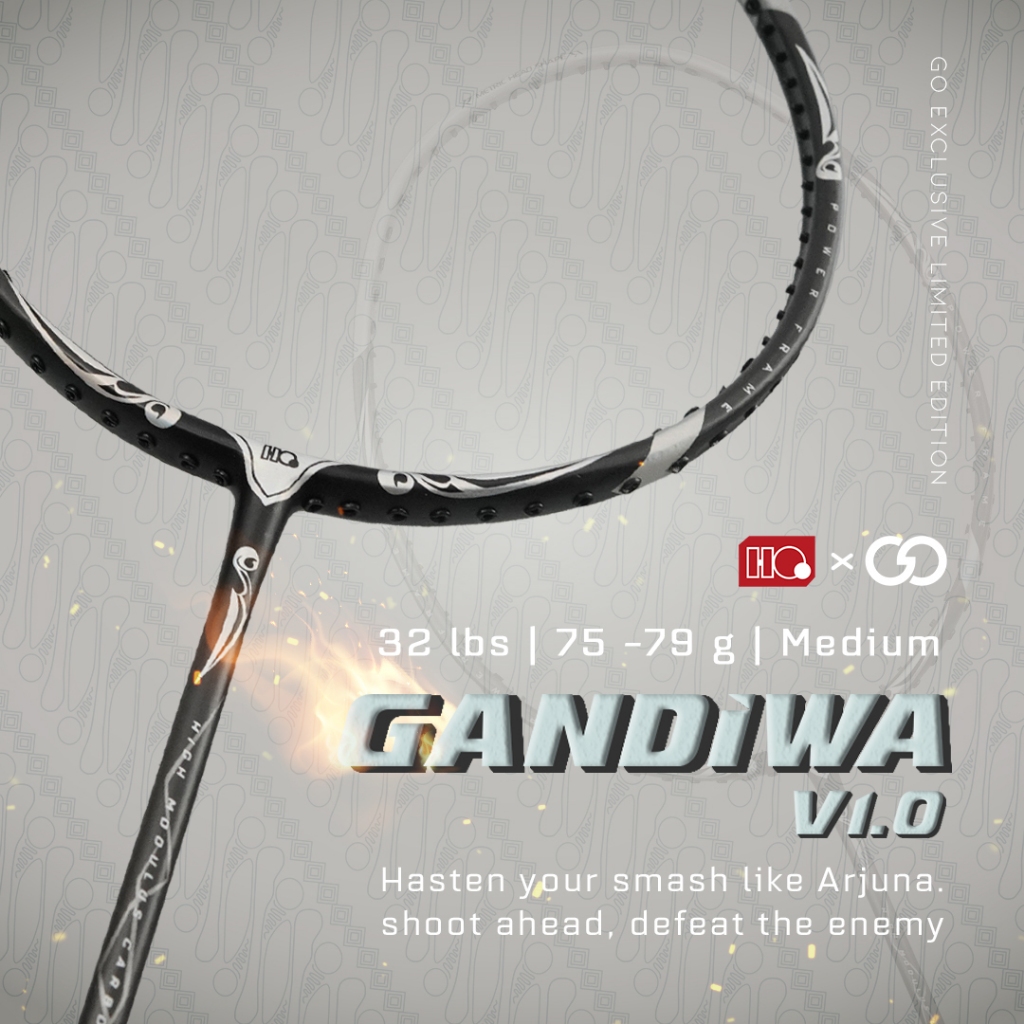 Hi-Qua Raket Badminton Bulutangkis Special Edition Gandiwa 5U - Max Tension 32 Lbs