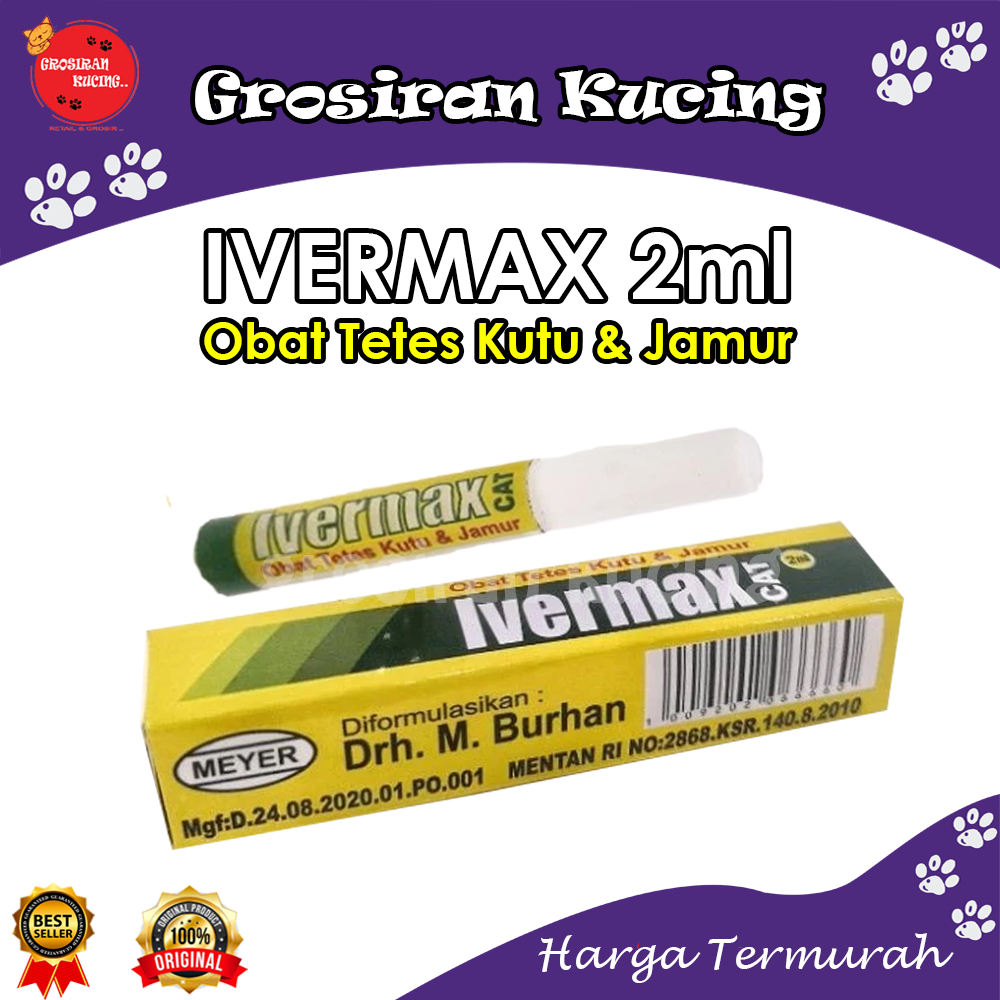 IVERMAX 2ml / obat tetes kutu jamur scabies / kucing anjing dan hewan lainnya