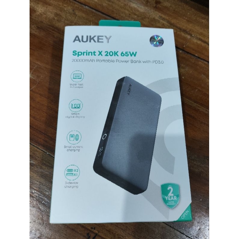 AUKEY Powerbank 20000mah PB-Y43-GY USB C 65W PD 3.0 Slim