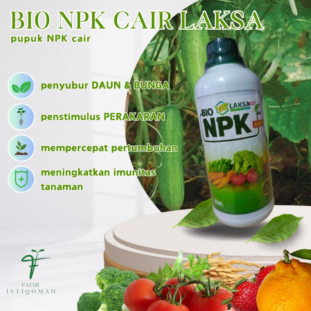 BIO NPK CAIR LAKSA isi 500 ml pupuk npk cair penyubur timun, PENYUBUR ANTI PENYAKIT, BOOSTER TIMUN