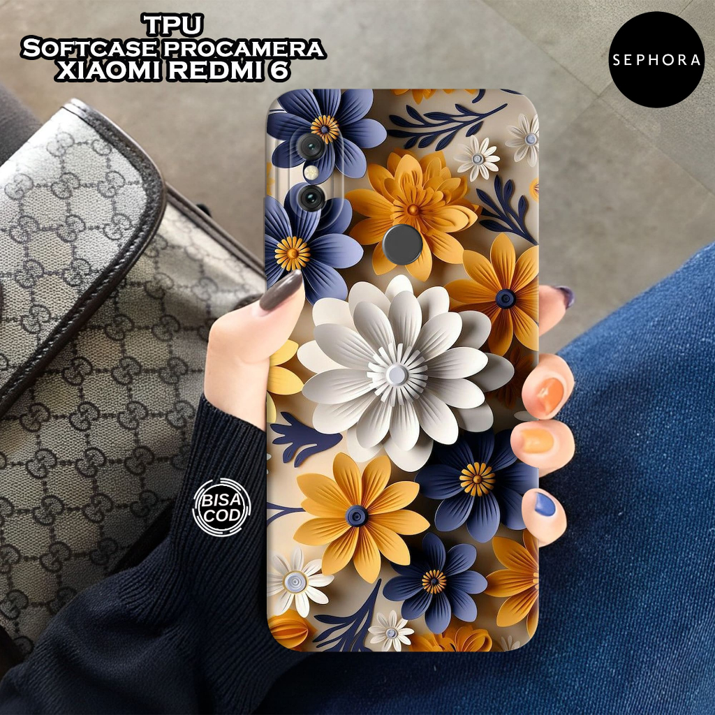 Case Xiaomi Redmi 6 - Fashion Case Bunga - Softcase Xiaomi Redmi 6  - Case Pro Camera - Casing Xiaom