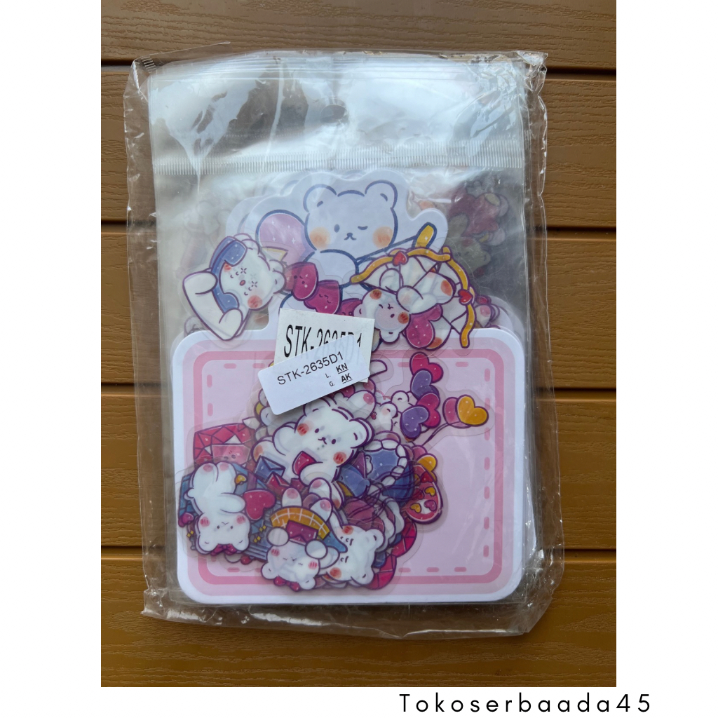 

40 pcs Sticker Semi Anti Air Stiker Gambar Lucu Dekorasi Handbook Scrapbook DIY kartun Vinyl Murah .