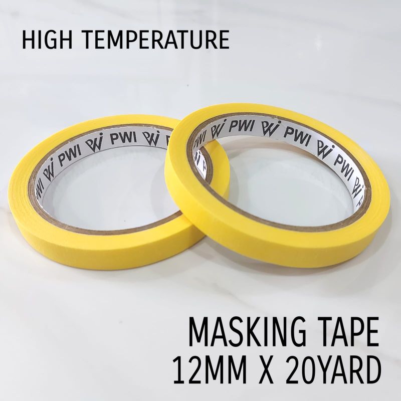 

Masking Tape Kuning 12mm x 20yard PWI / Isolasi Kertas