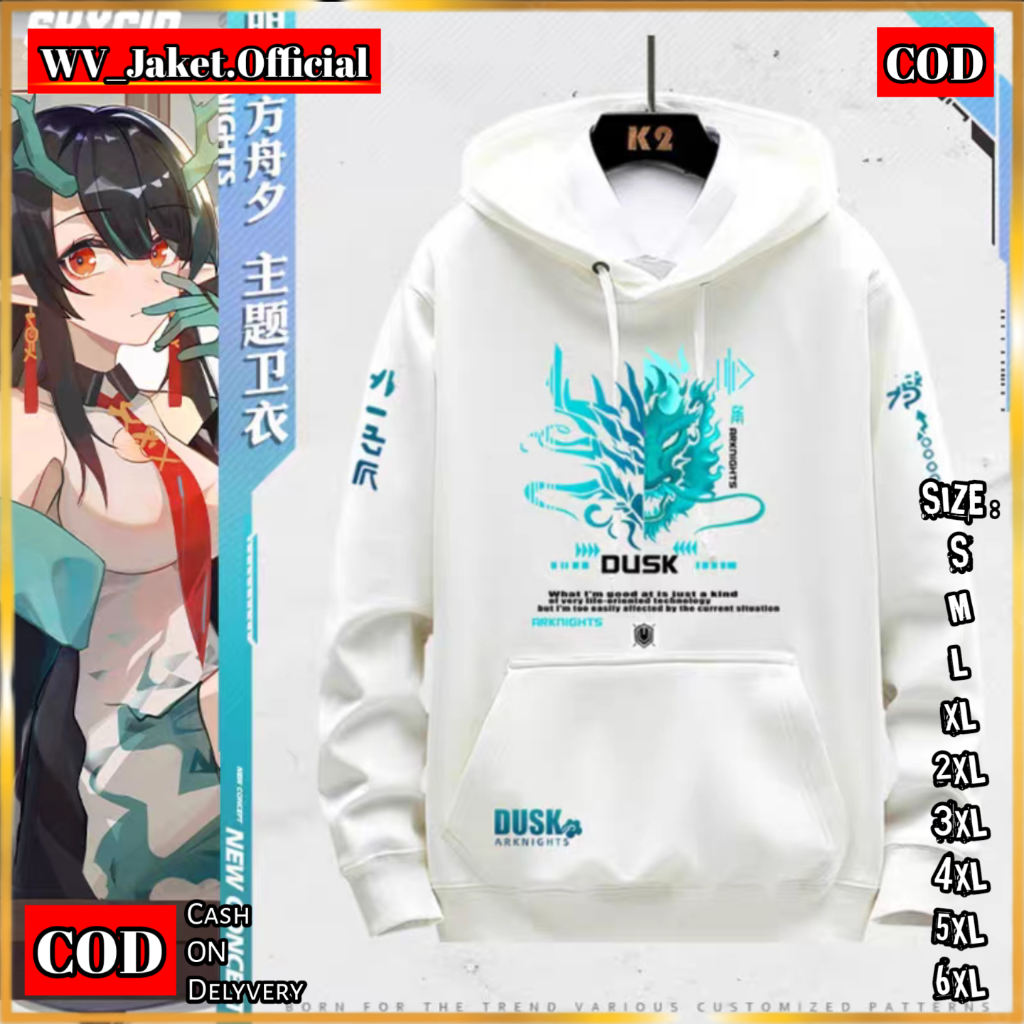 WareVisible Jacket Hoodie Pullover DUSK ARKNIGHTS  Oversize Korean Style Unisex Jacket Fleece