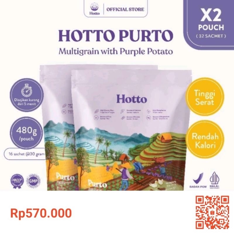 

Bundling Hotto Purto Multigrain with Purple Potato 2 pouch isi 32 sachet