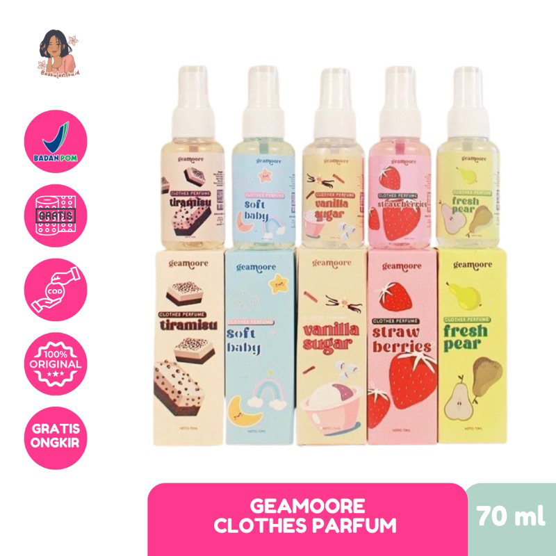 ‼️VARIAN TERBARU READY‼️ GEAMOORE CLOTHES PARFUM 70ML BPOM | PARFUM CEWEK | PARFUM GEAMOORE