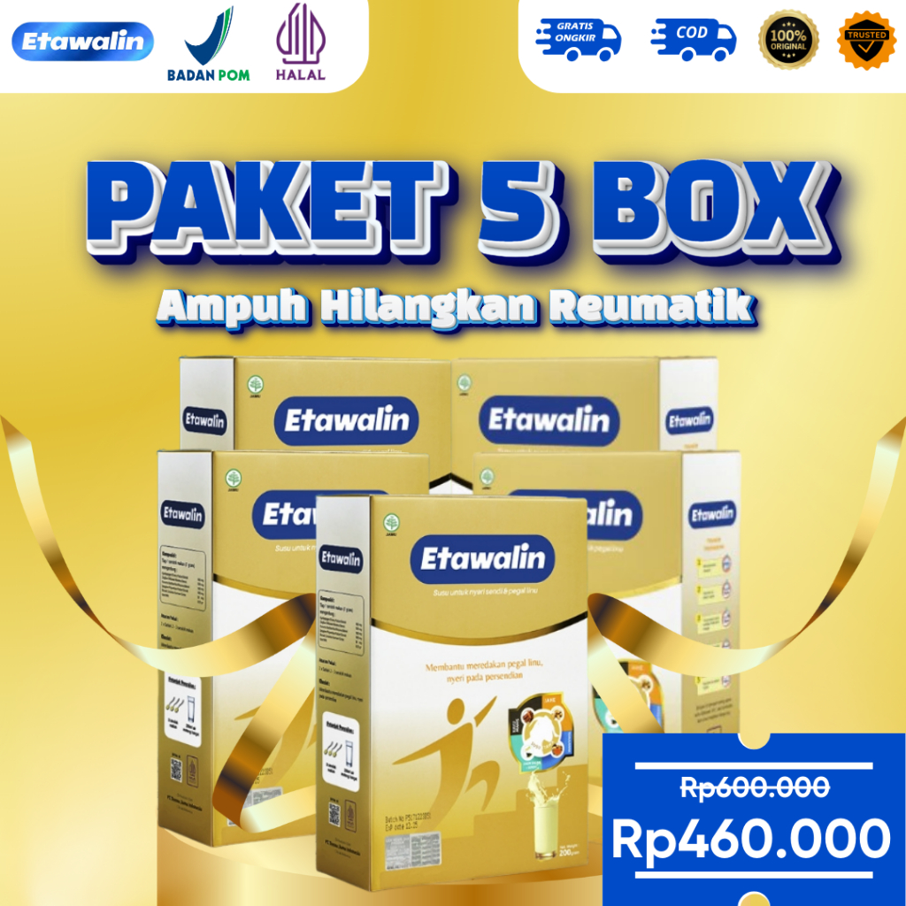 

Paket Ampuh Susu Etawalin 5 Box Original - Bantu Atasi Reumatik Sampai Sehat Tanpa Takut Kambuh Lagi