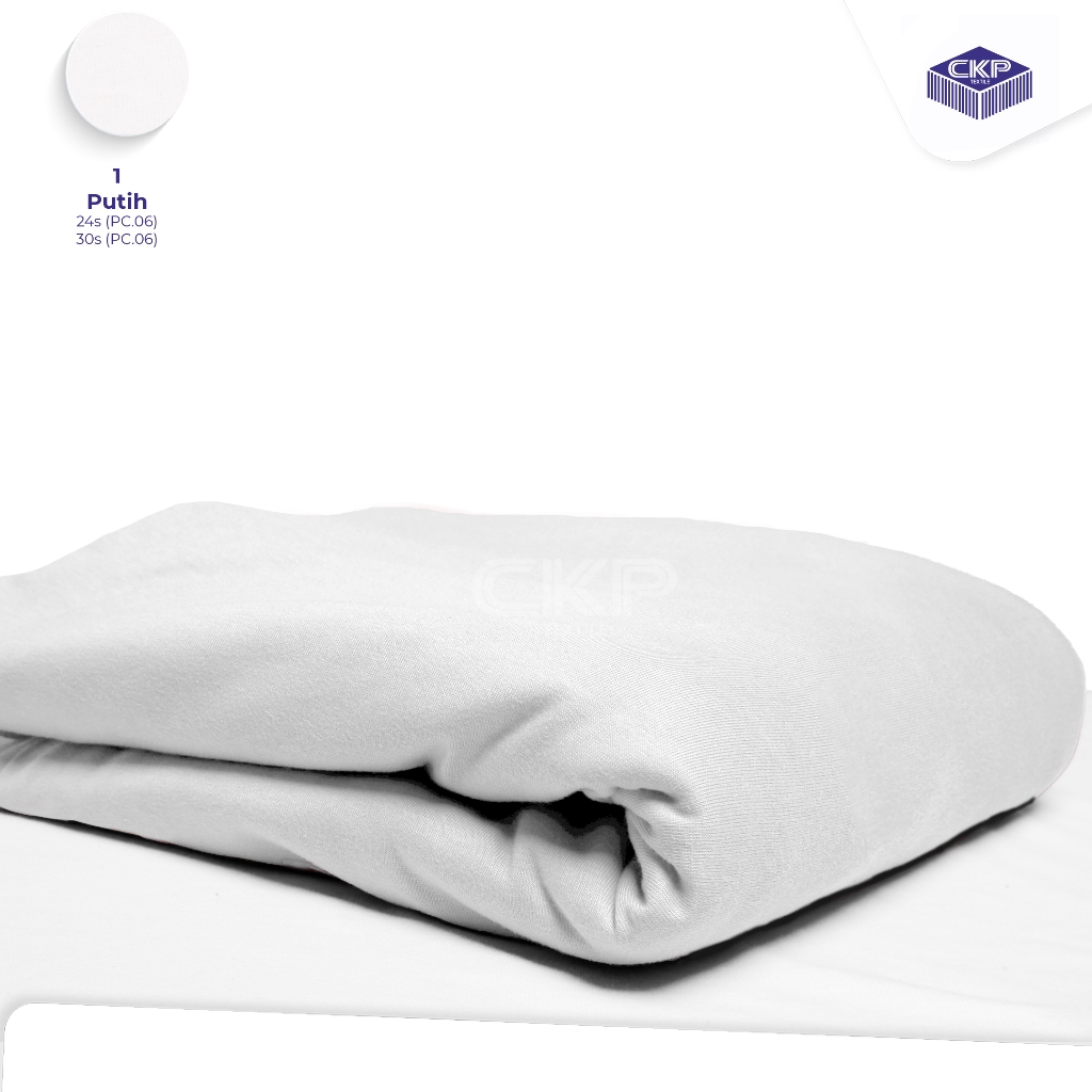 2 KG - Kain Cotton Combed 24s Putih - IN'A1