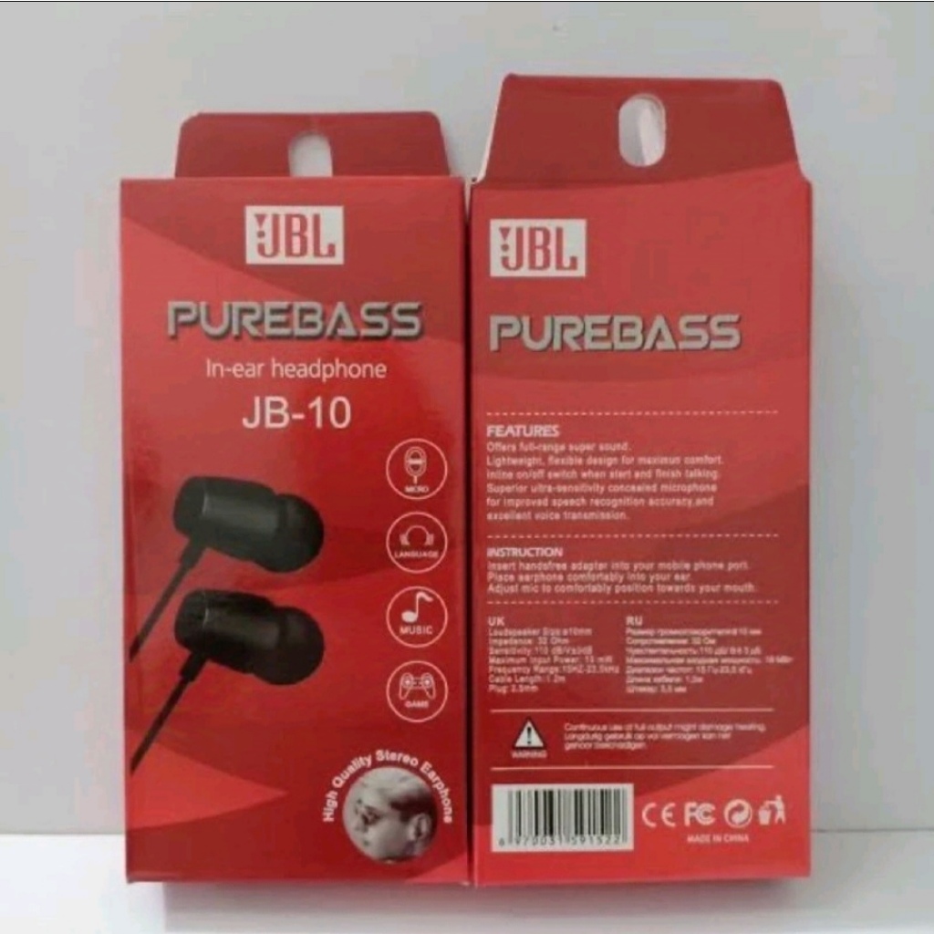 Heatset/Earphone JBL-10 JBL-01 JBL-29