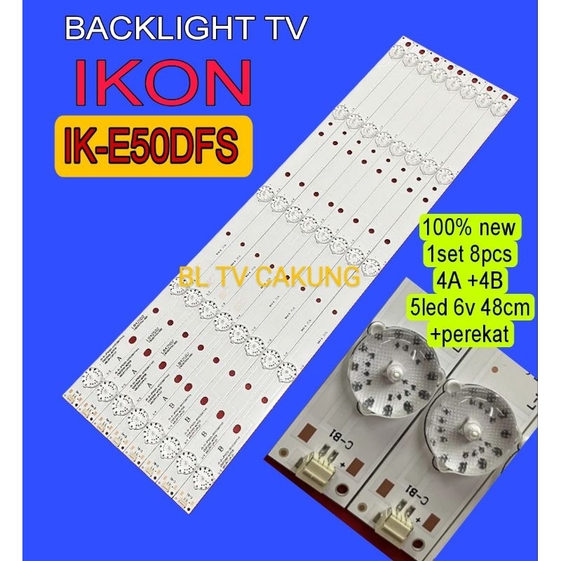 LAMPU LED BACKLIGHT BL TV IKON IK-E50DFS 50IN