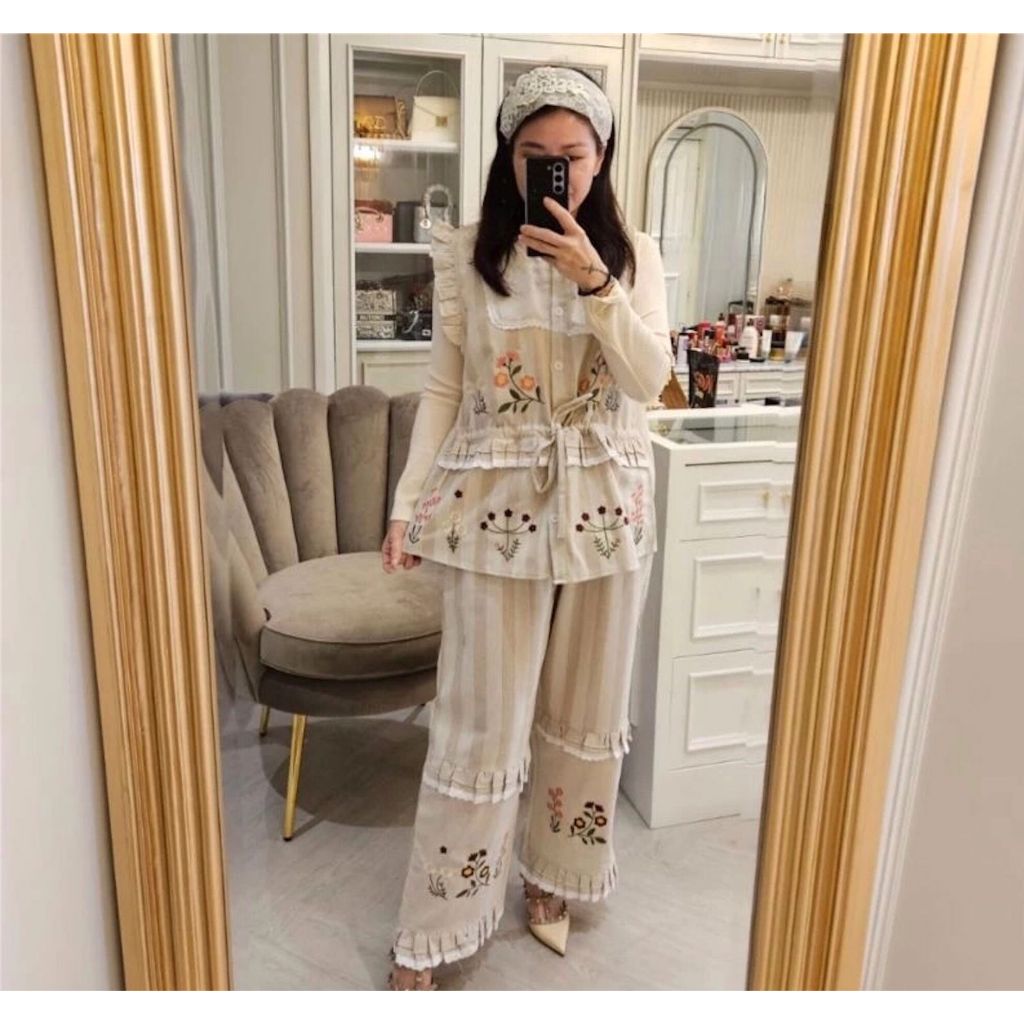 Midi Meijiewang Setcel Bulkud Atasan Korean Style Gamis Holly LFY Gamis Harian Jeans BKK Setrok Unik