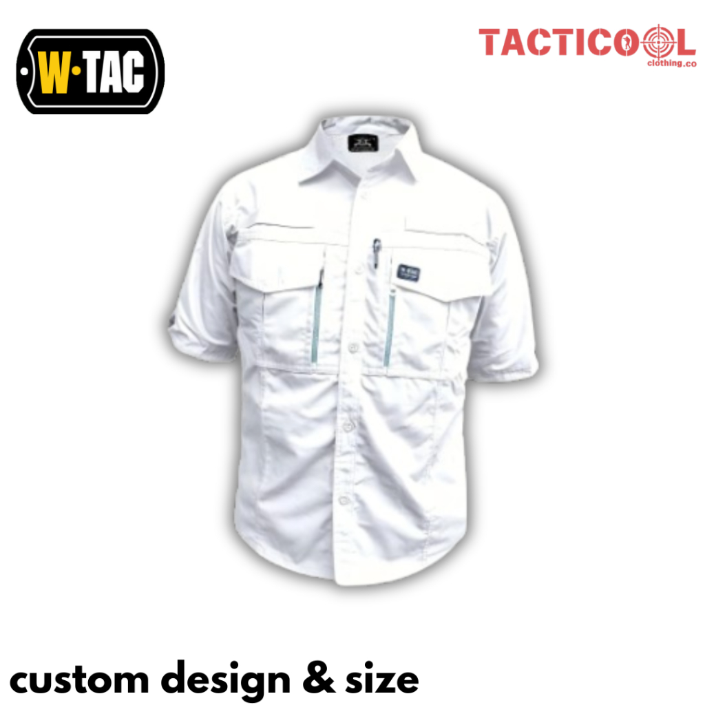 Kemeja Pria Tactical W-TAC Putih Lengan Pendek Tactical Outdoor Seragam Kantor Reskrim outdoor
