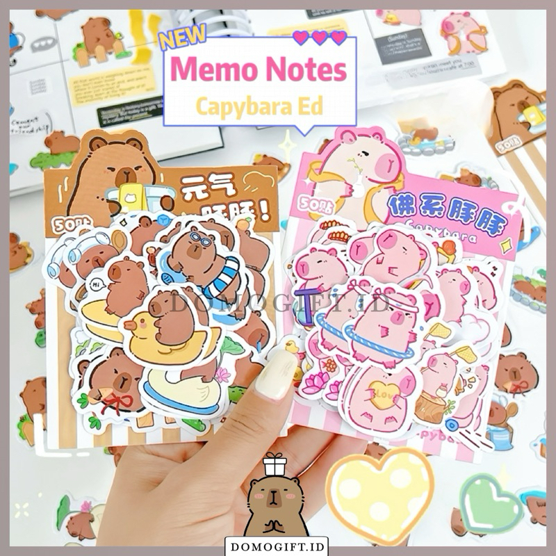 

100 Lembar Kertas Notes Cantik Lucu Buar DIY Dekor Buku Jurnal Memo Aesthetic Cute Motif Capybara