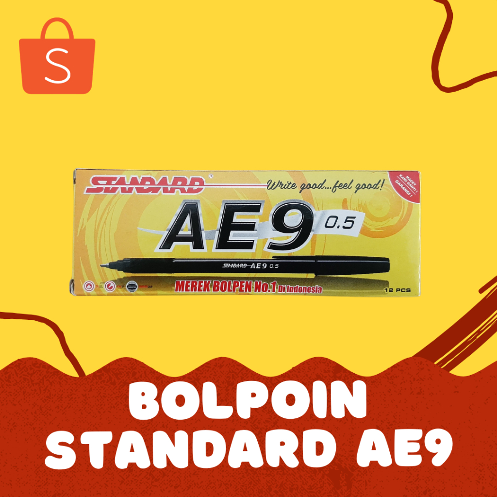 

Pulpen / Bolpoin Standard AE9 Warna Biru, Hitam, Merah