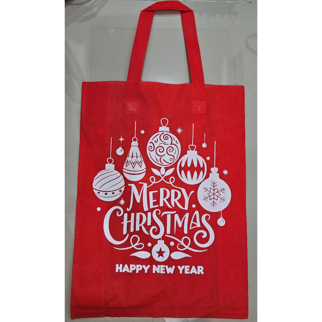 

Tas Goodie bag - Tas Souvenir Natal - Tas hampers natal Spunbond tebal 30x40x10