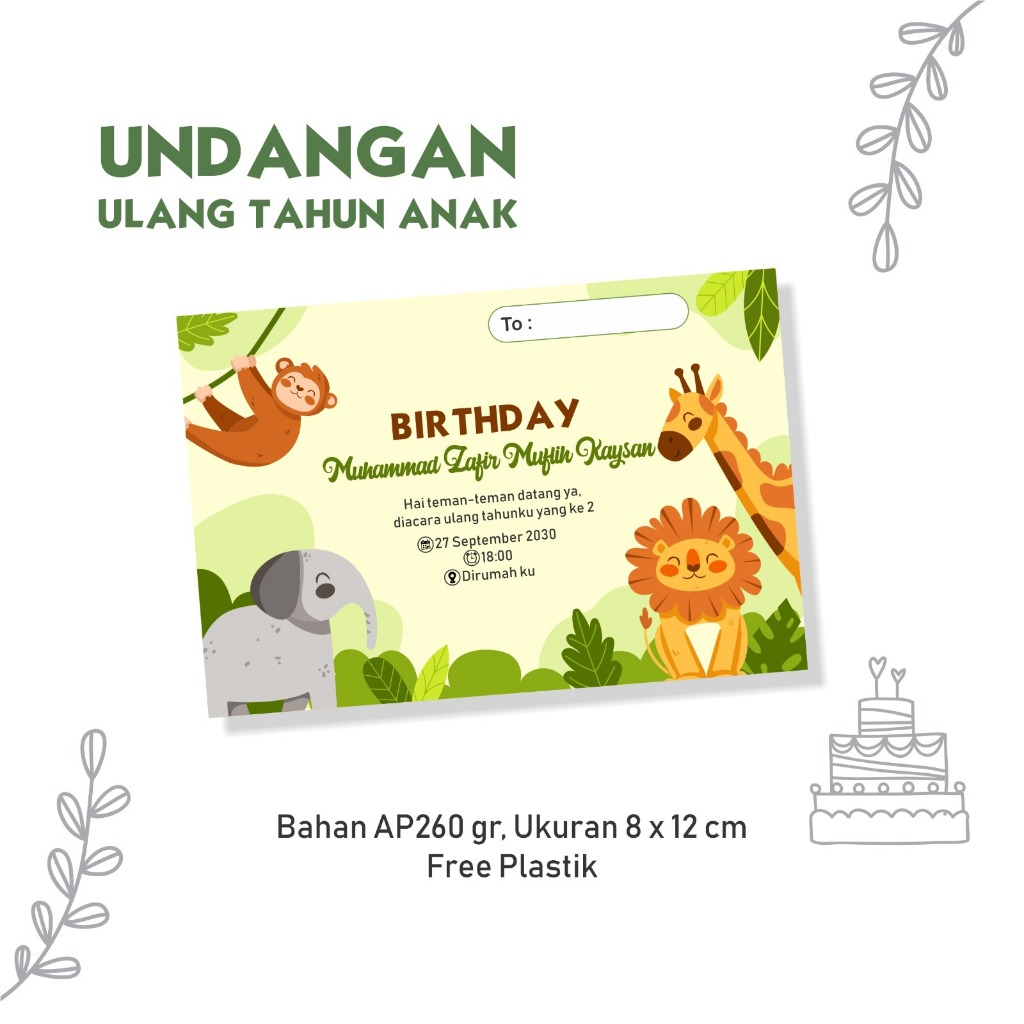Undangan Ulang Tahun Anak Custom Unik Lucu Murah