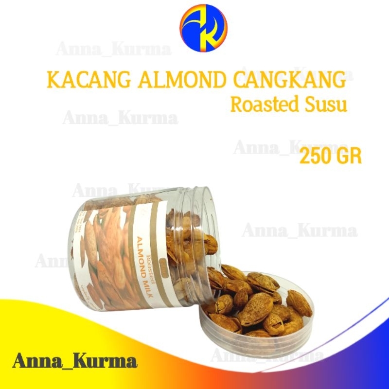

Kacang Almond Cangkang 250gr Roasted Susu Kemasan Toples